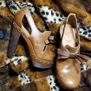 Ugg leather platform heels 7.5